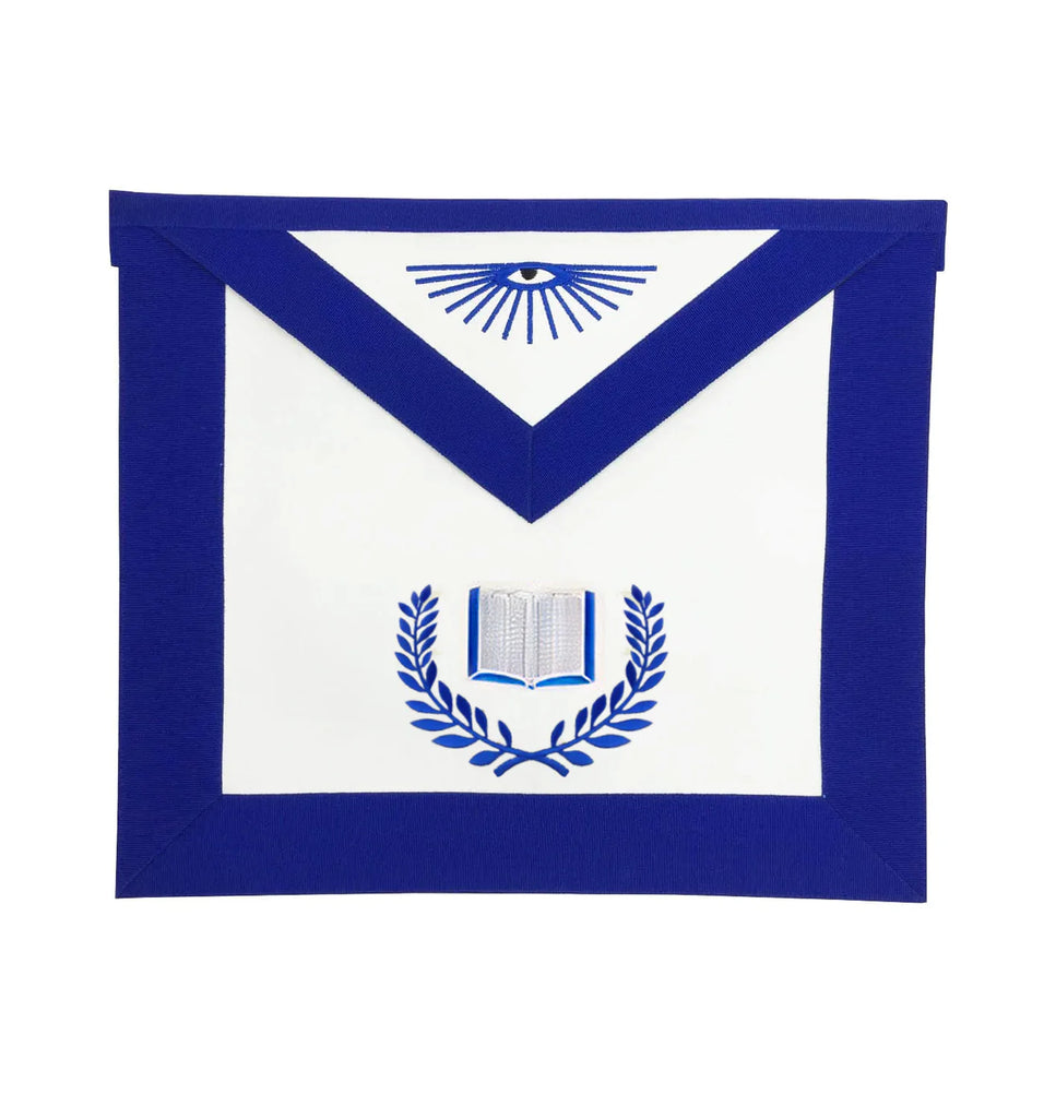 Chaplain Blue Lodge Officer Apron - Royal Blue With Wreath