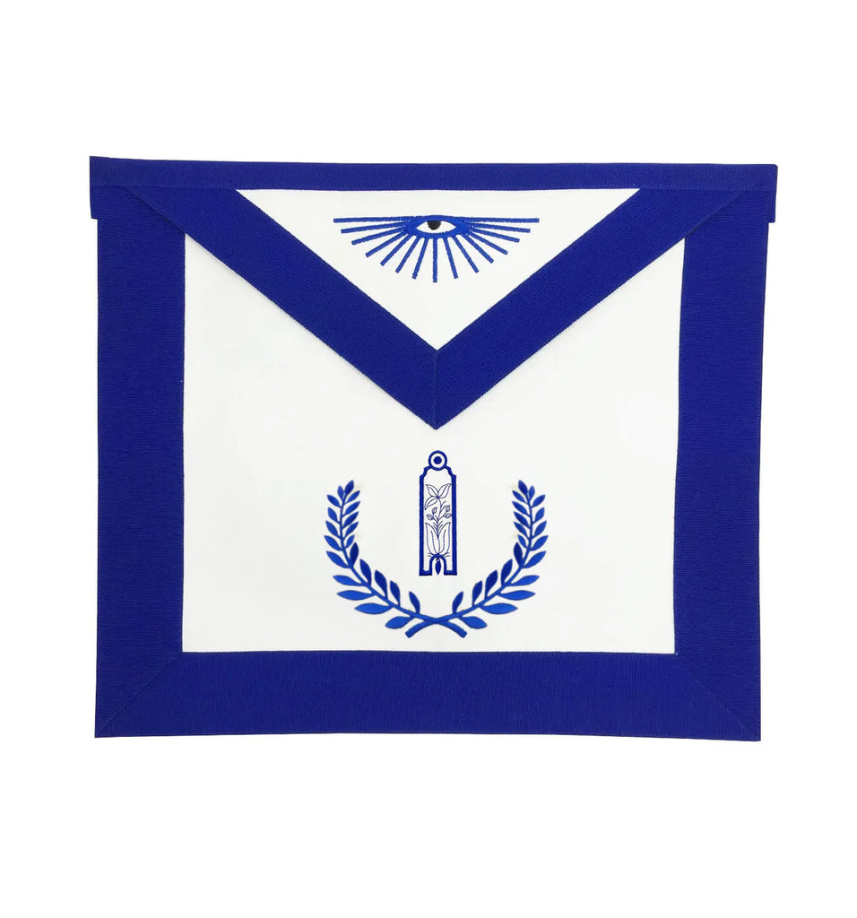 JUNIOR WARDEN BLUE LODGE OFFICER APRON - ROYAL BLUE WITH WREATH