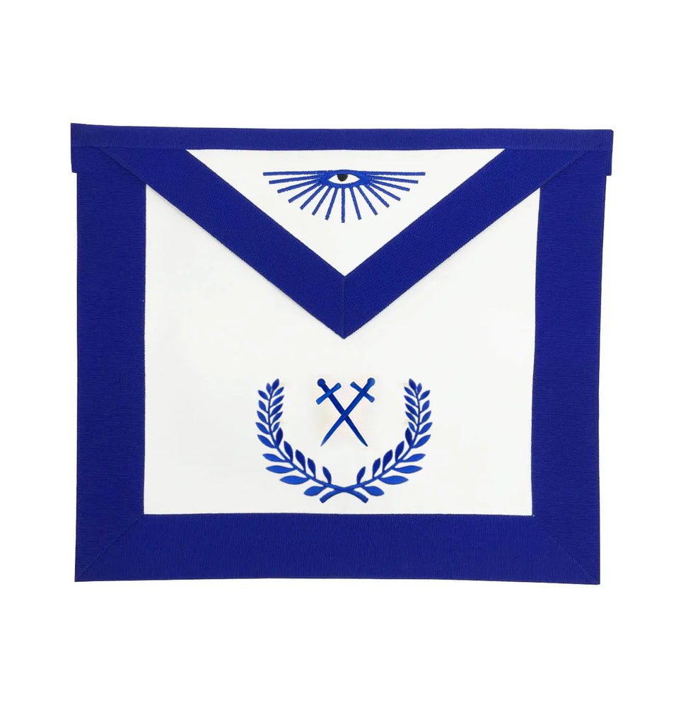 Sentinel Blue Lodge Officer Apron - Royal Blue With Wreath