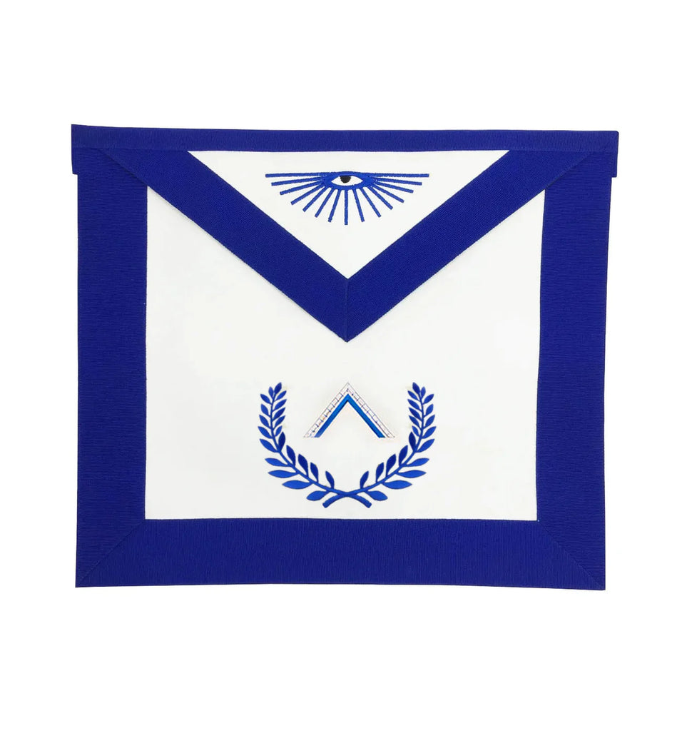 Worshipful Master Blue Lodge Officer Apron - Royal Blue With Wreath