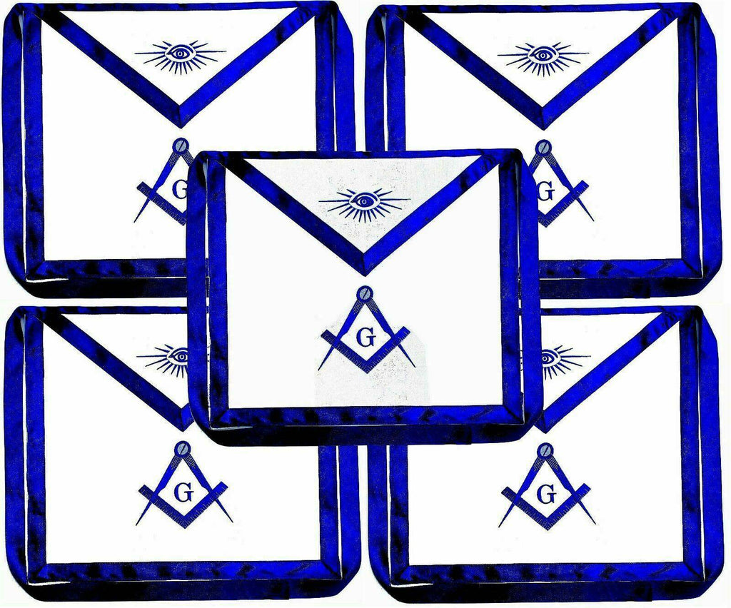 5 Masonic Regalia Blue Lodge Master Mason Apron with Square Compass - Zest4Canada 
