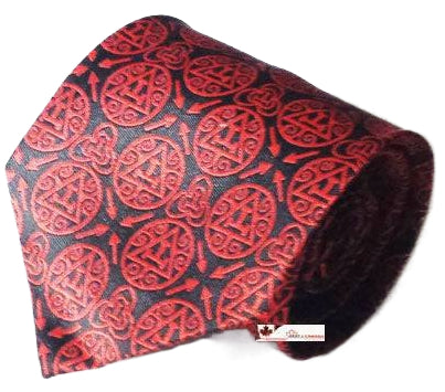 Masonic Regalia Royal Arch black & Red Tie Triple Taus
