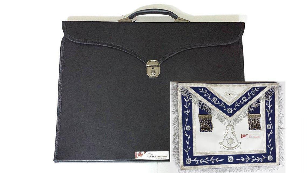 MASONIC PAST MASTER MASON NAVY BLUE APRON WITH SPECIAL FEATURES CASE - Zest4Canada 