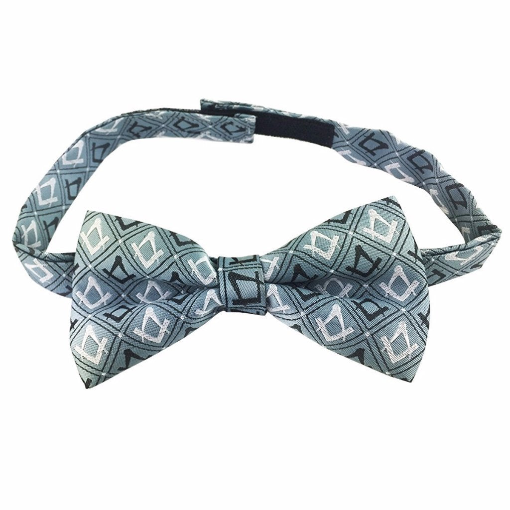 Masonic 100% Silk Woven Craft Bow Tie with Square Compass Green - Zest4Canada 