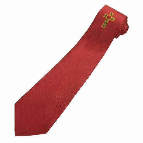 Masonic 100% Silk Rose Croix Degree Tie Red with logo - Zest4Canada 