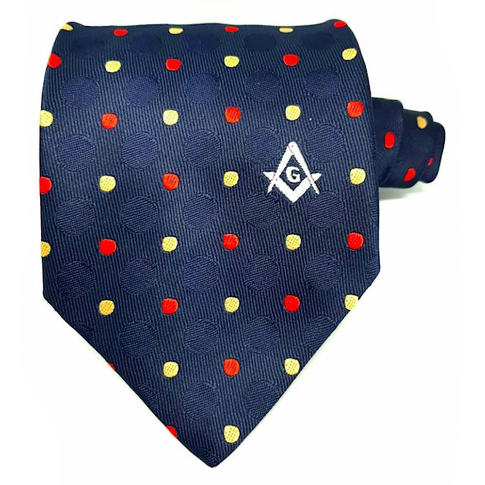 Masonic 100% silk Colored Polkadot Tie with Logo - Zest4Canada 