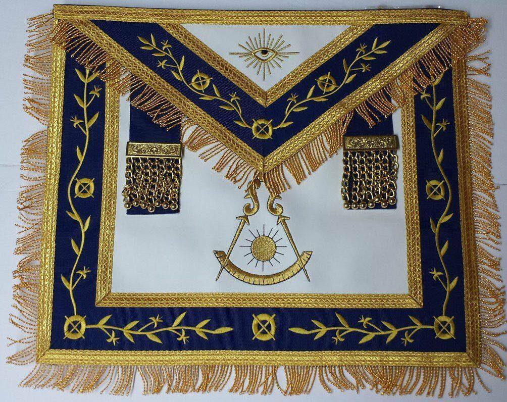 Masonic Apron-Embroidered Past Master Apron Royal Blue - Zest4Canada 