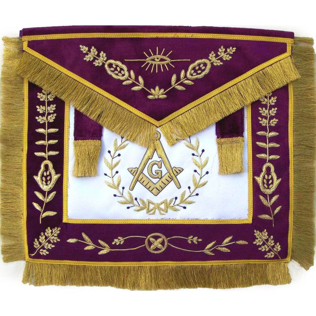 Masonic Grand Lodge Master Mason Apron Bullion Hand Embroidered - Zest4Canada 