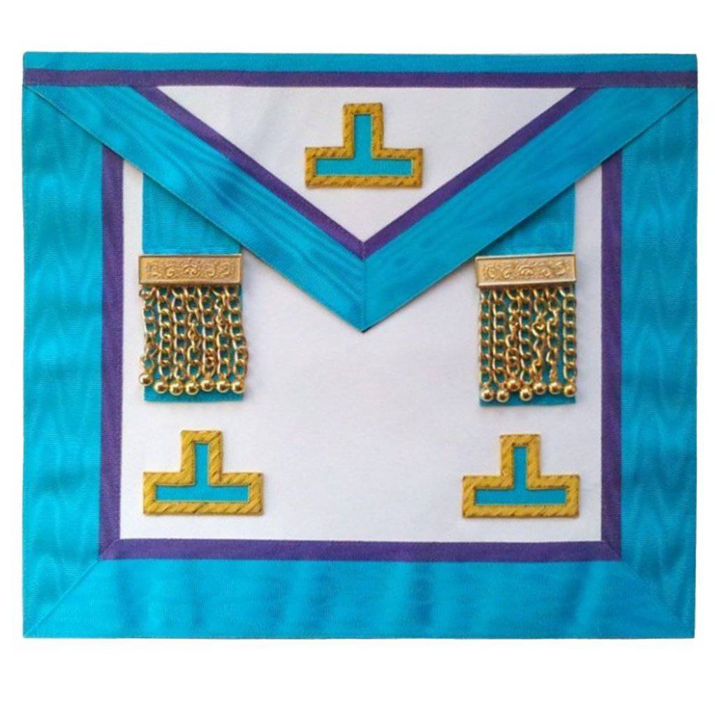 Masonic Memphis Misraim Rite Worshipful Master Apron with Tassels Hand Embroidered - Zest4Canada 
