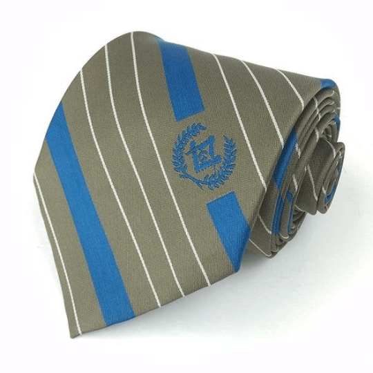 Masonic Regalia Freemason Green Striped Tie with Square Compass & G - Zest4Canada 