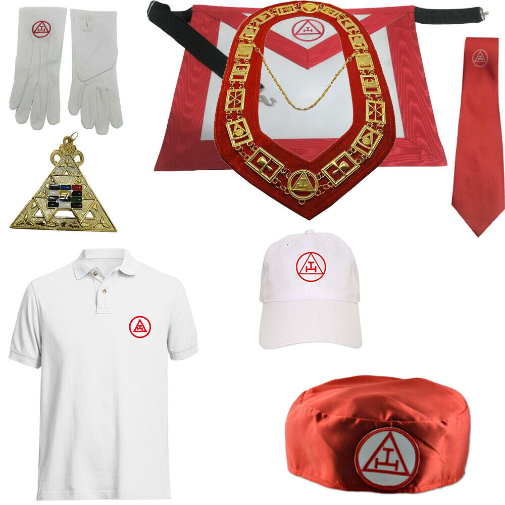 Masonic Regalia Free Mason Royal Arch Apron with Shirt , Cap & Soft Crown