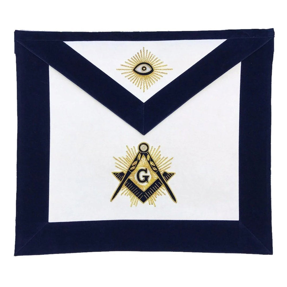Blue Lodge Master Mason Apron Hand Embroidered – Navy Blue