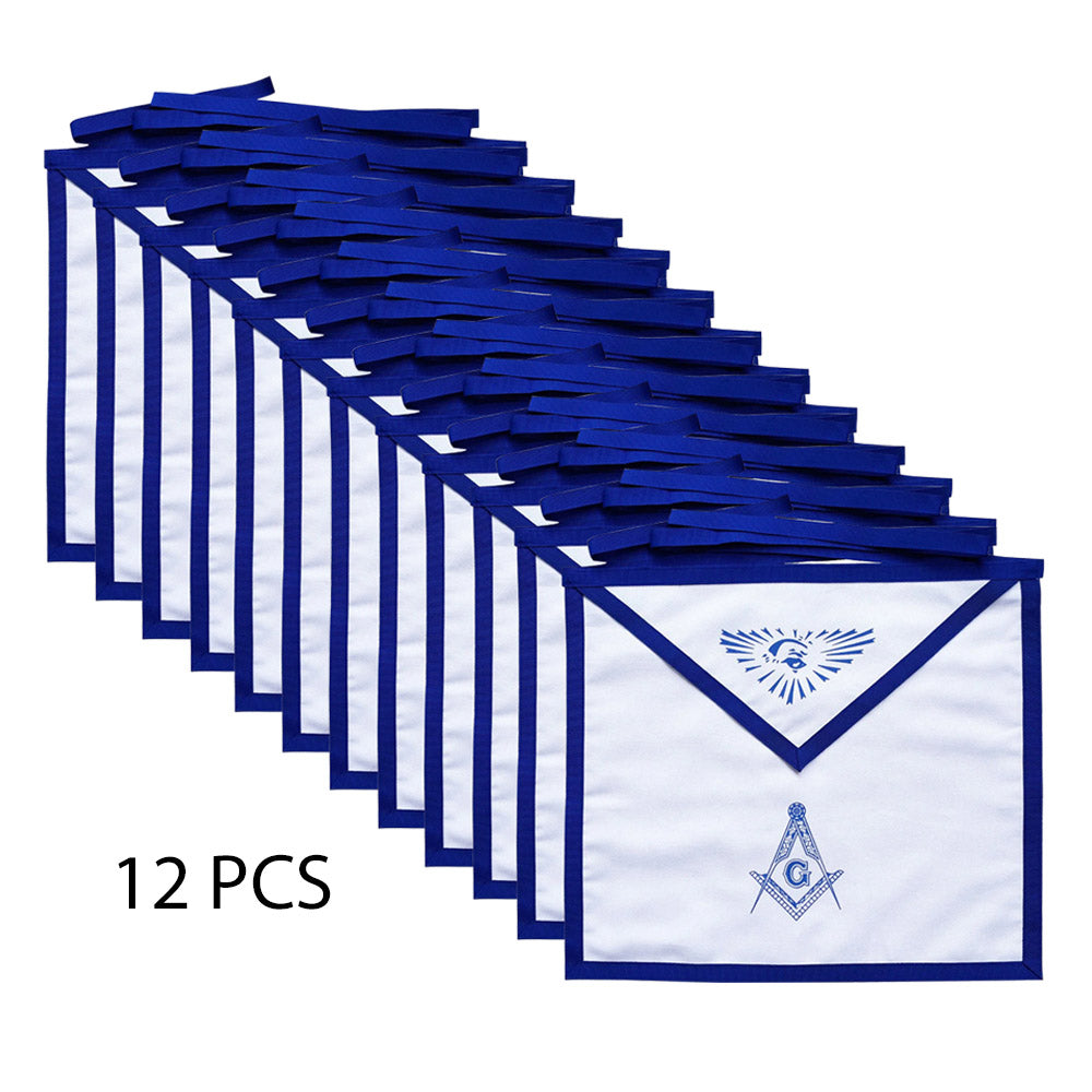 Masonic Blue Lodge White Cloth Apron – Master Mason Dozen