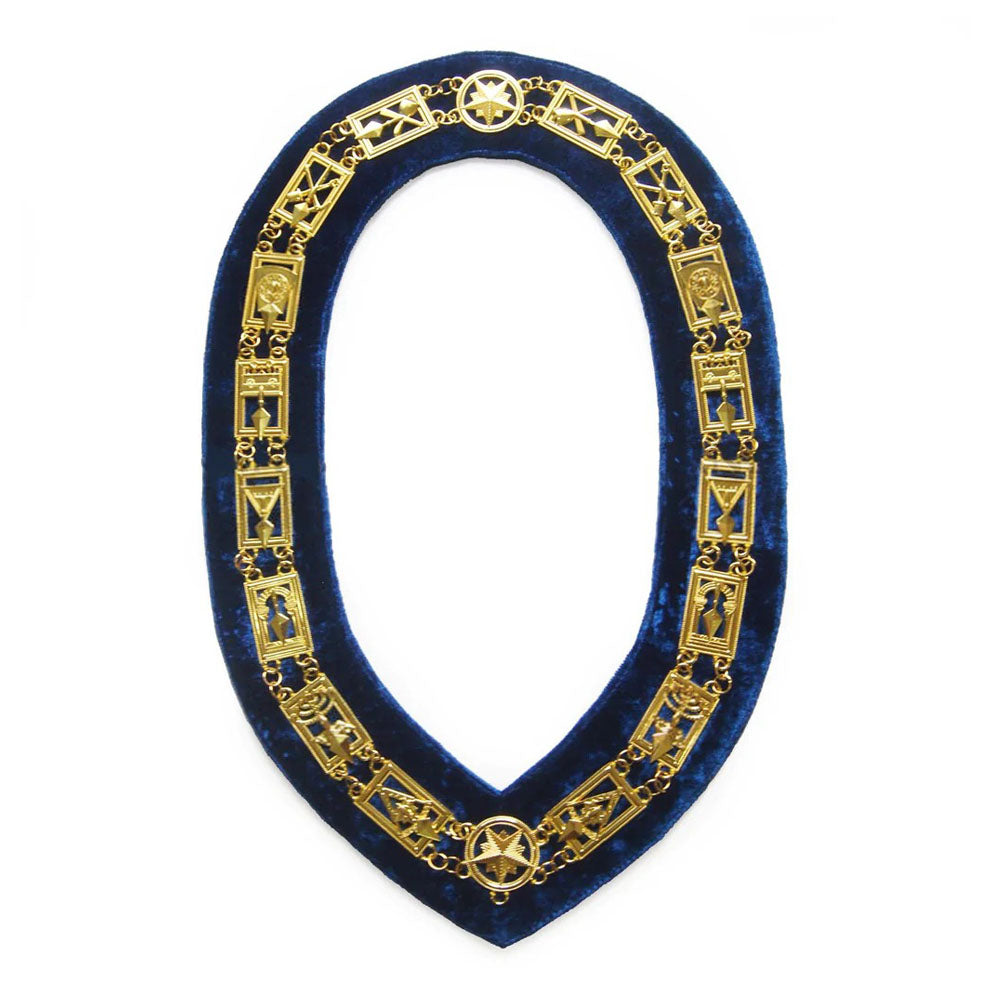 Cryptic Masons Council Chain Collar Blue