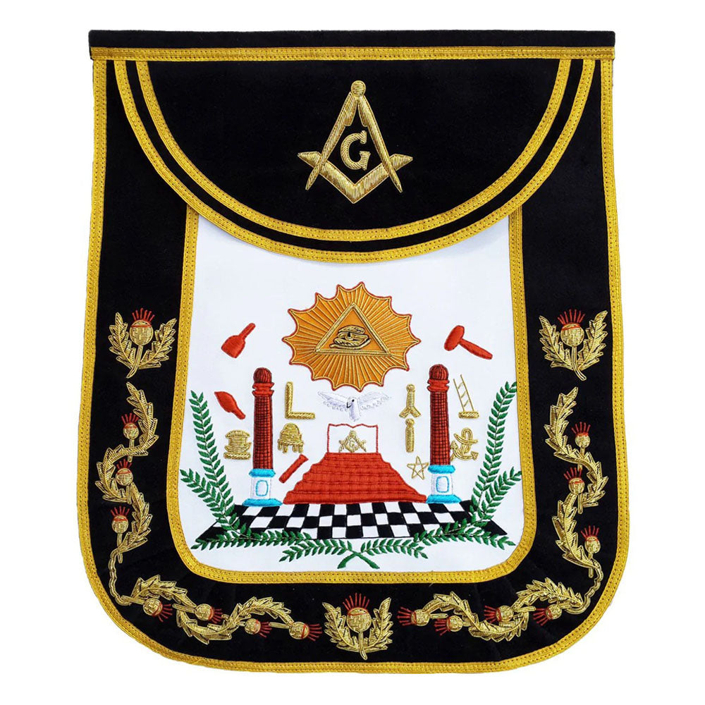 Custom Masonic Lambskin Apron – Hand Embroidered