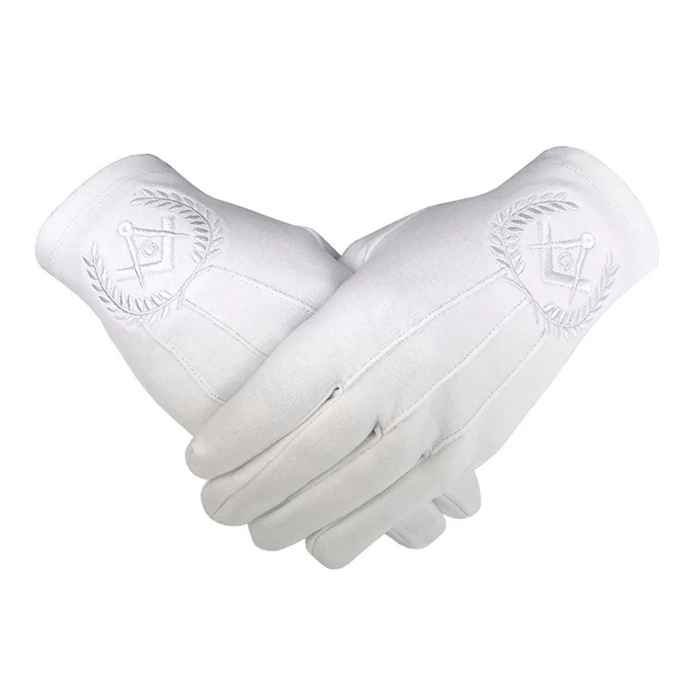 Grand Lodge Cotton Gloves White Emblem