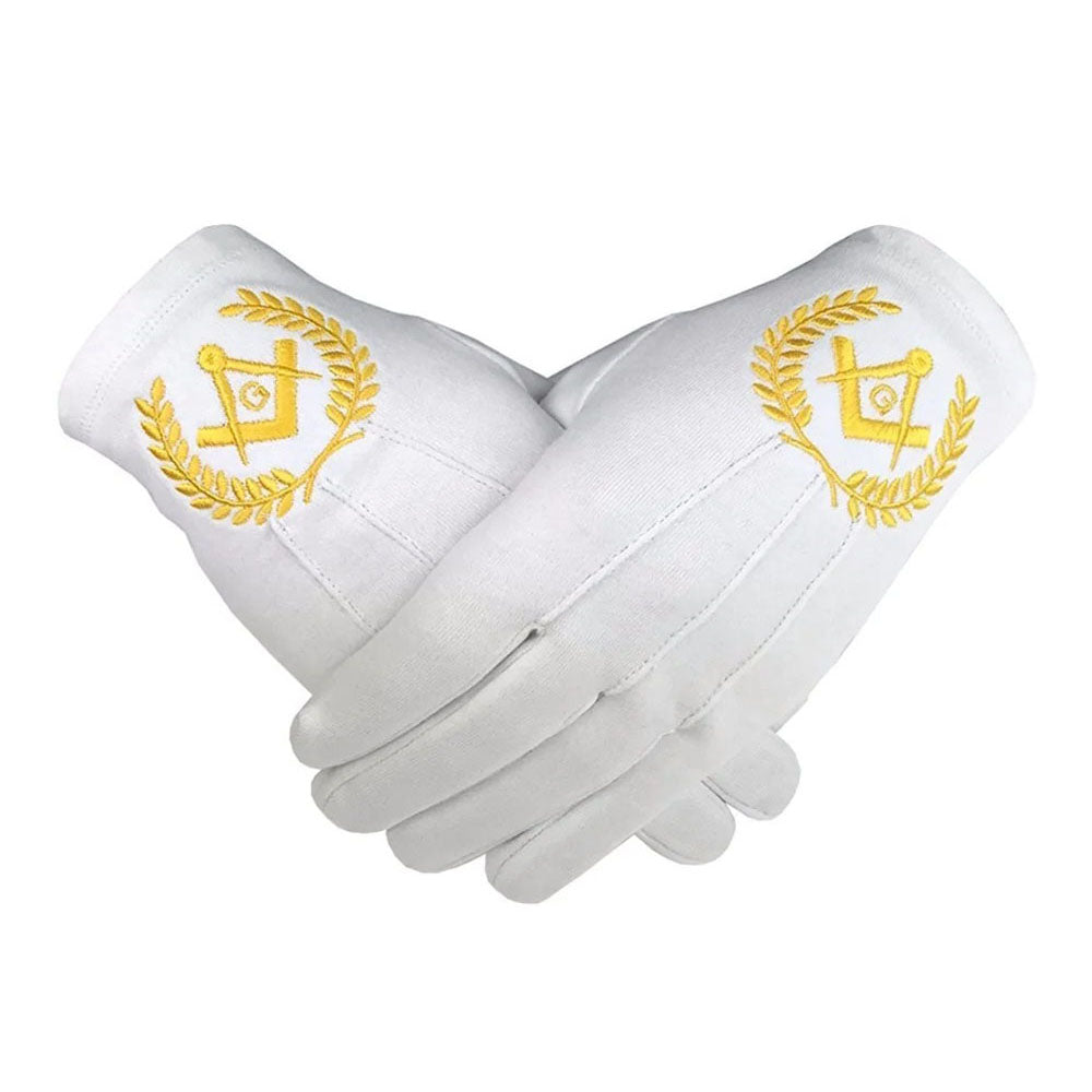 Grand Lodge Cotton Gloves Yellow Emblem