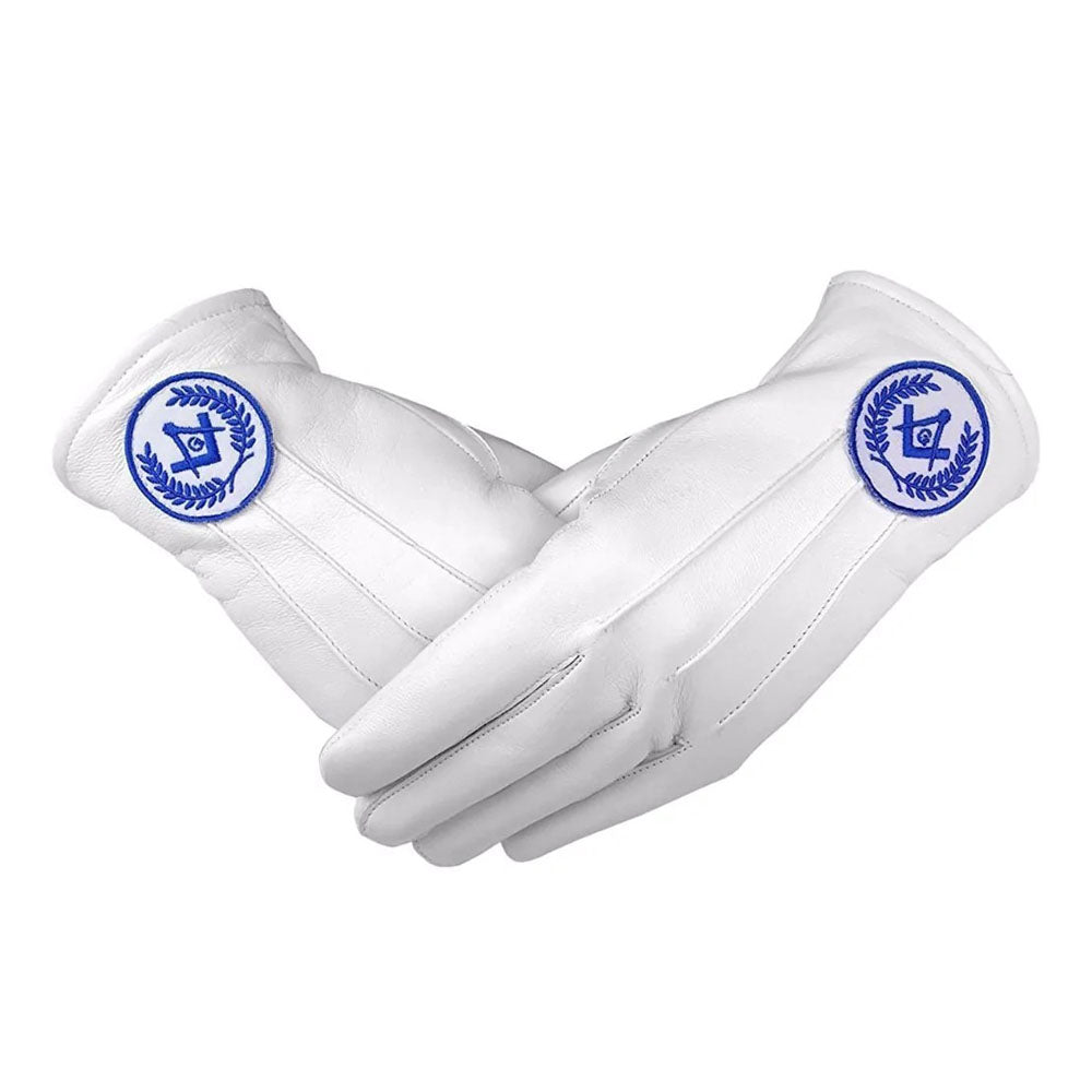 Masonic Blue Lodge Soft Leather Gloves