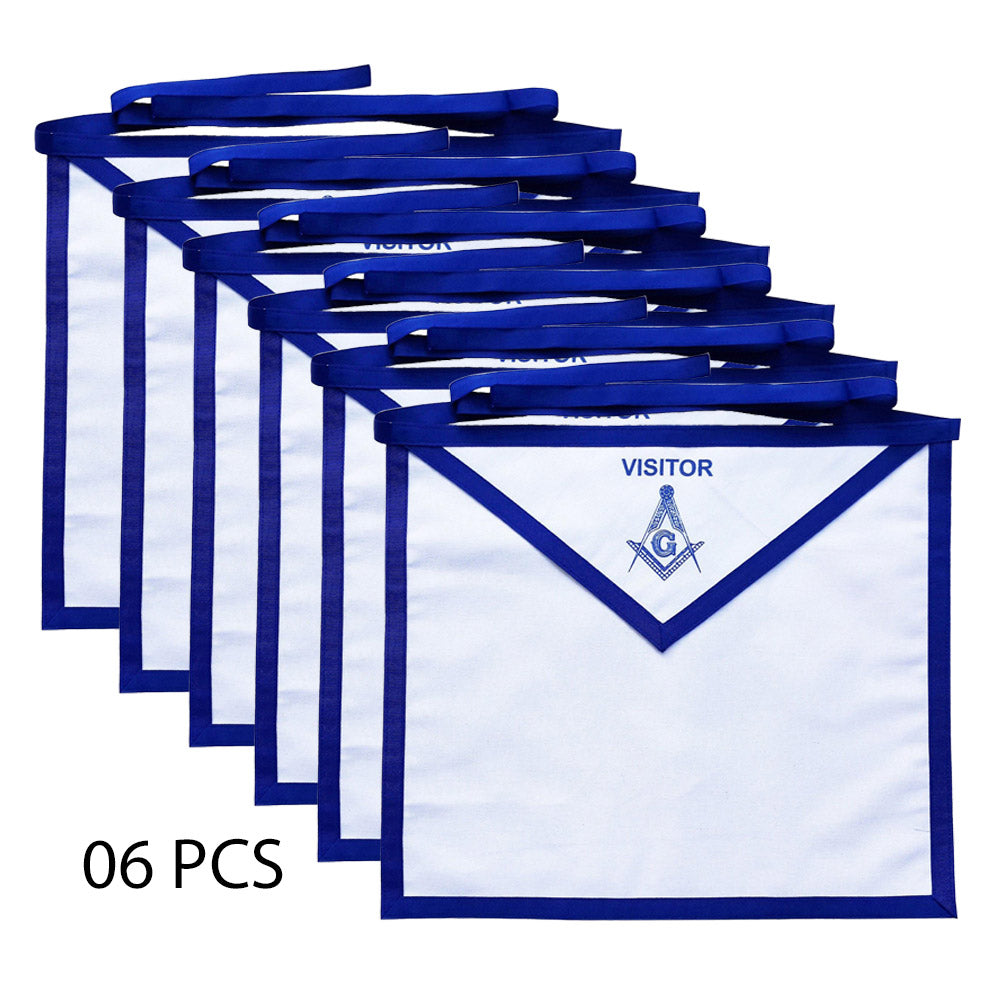 Masonic Blue Lodge White Cloth Apron – Printed Half Dozen