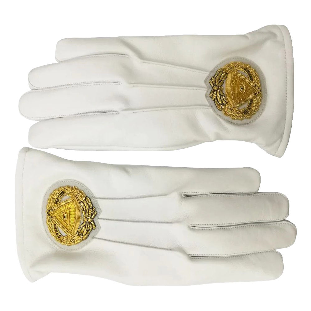 Masonic Soft Leather Gloves Grand Master Emblem