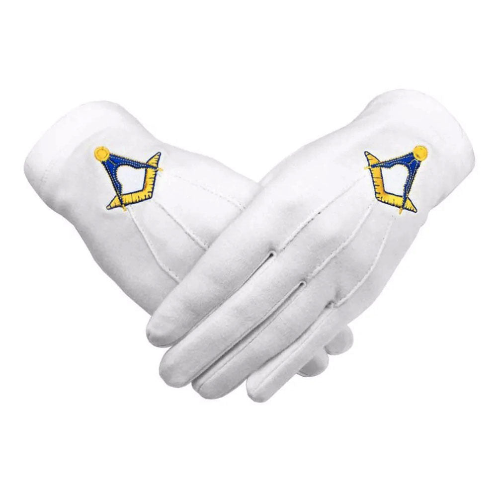 Masonic Master Mason Gloves Yellow and Blue