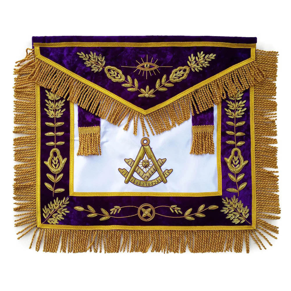 Masonic Past Master Apron Gold – Hand Embroidered