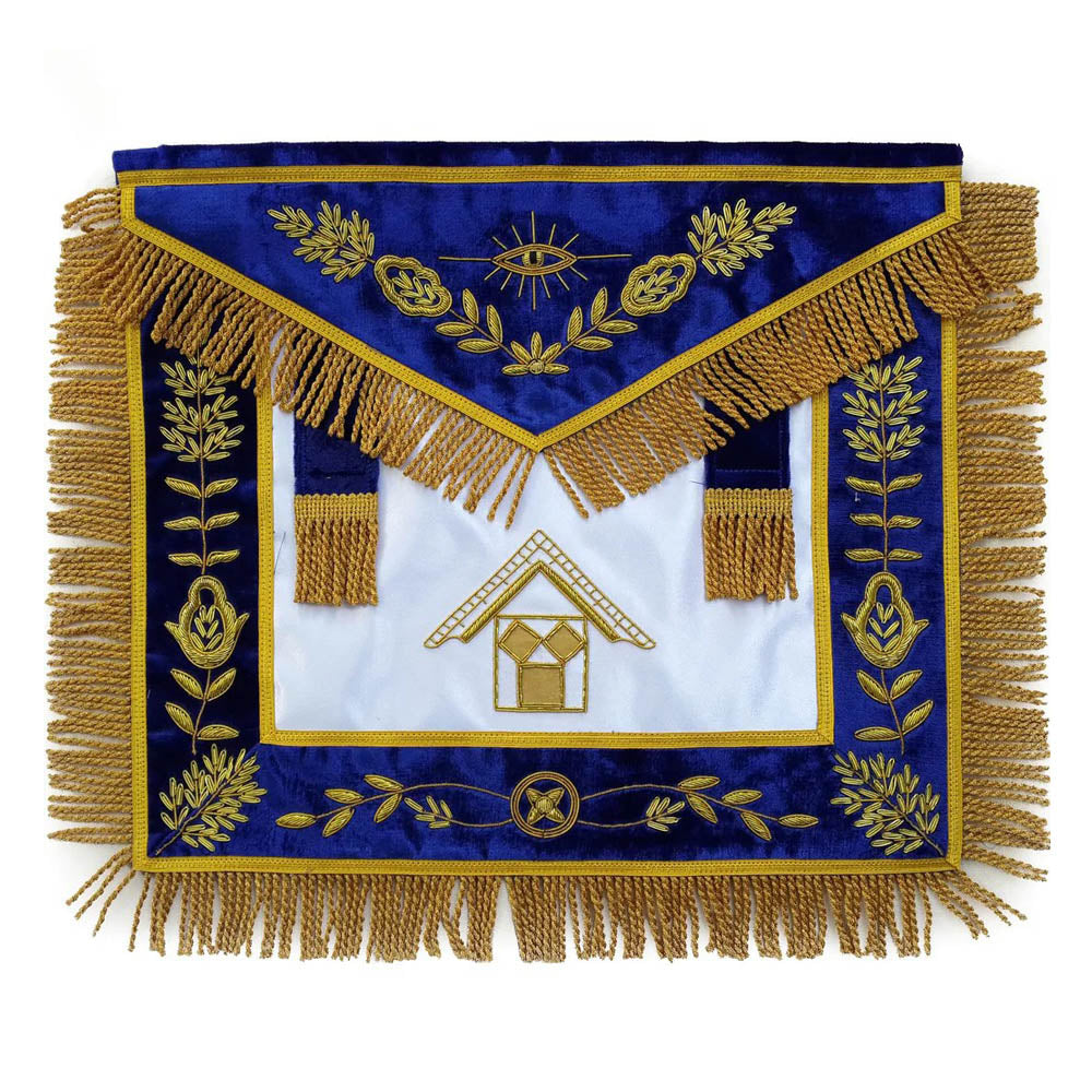 Masonic Past Master Apron Royal Blue – Hand Embroidered