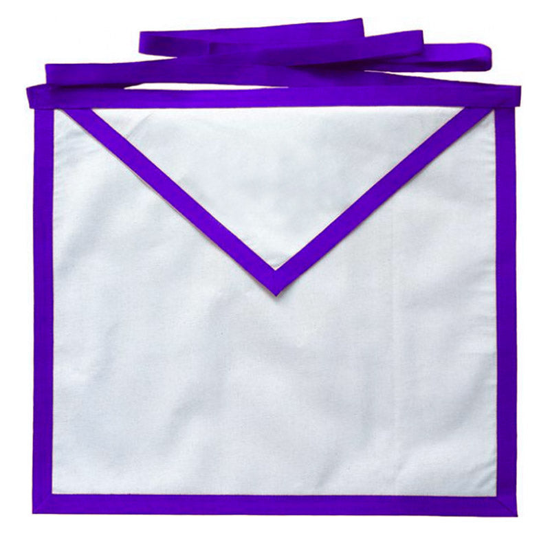 Masonic White Apron - Purple Trim