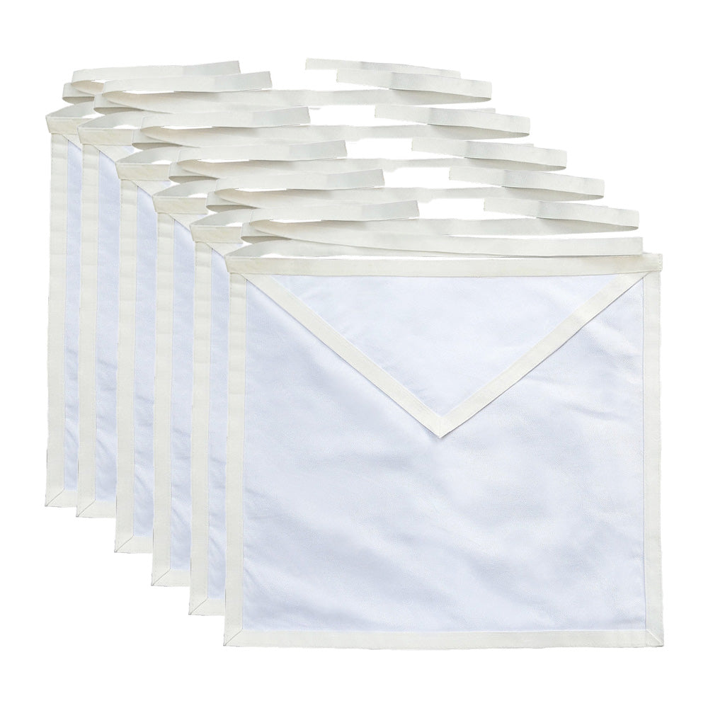 Masonic White Cloth Apron half dozen - 2 Plus 2