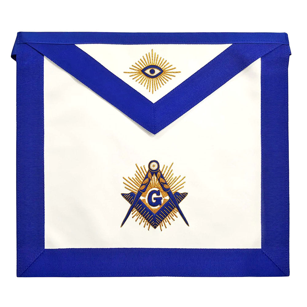 Blue Lodge Master Mason Apron Hand Embroidered – Royal Blue