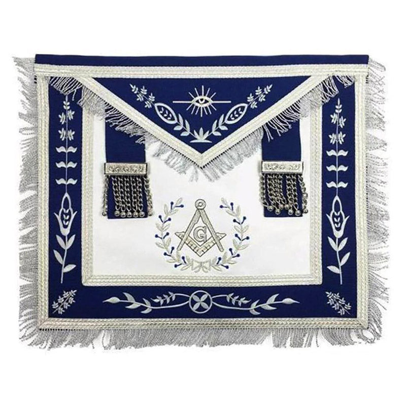 Master Mason Apron Square and Compass with G - machine Embroidery