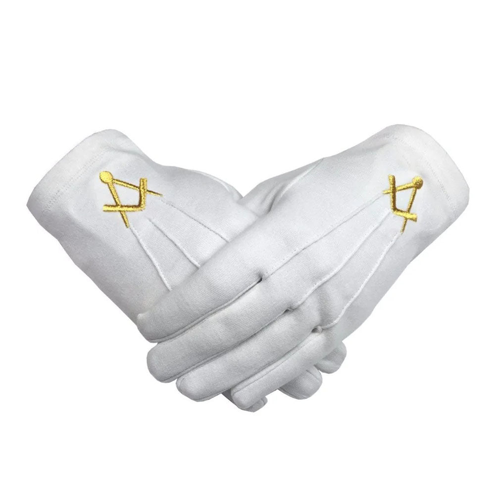 Master Mason Gold Embroidered Gloves