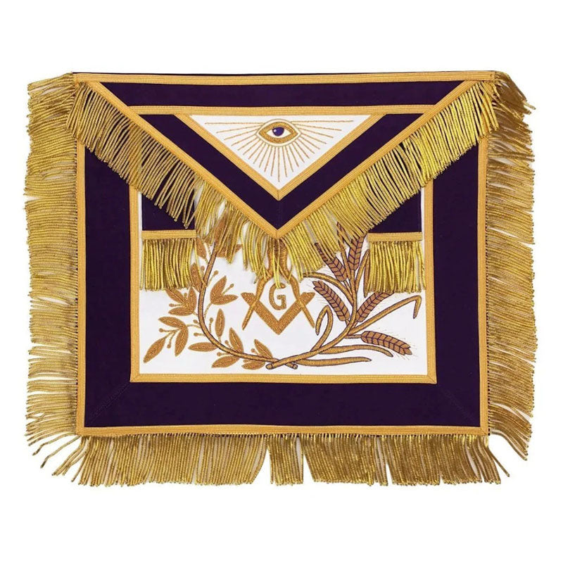 Master Mason Velvet Apron Purple – Hand Embroidered