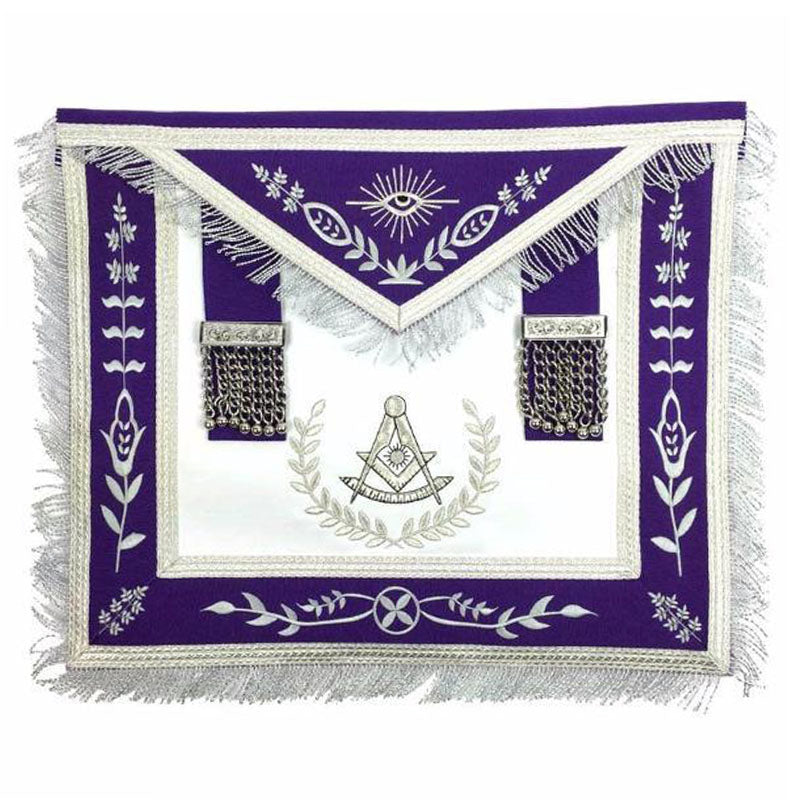 Blue Lodge Past Master Apron Purple – Machine Embroidered