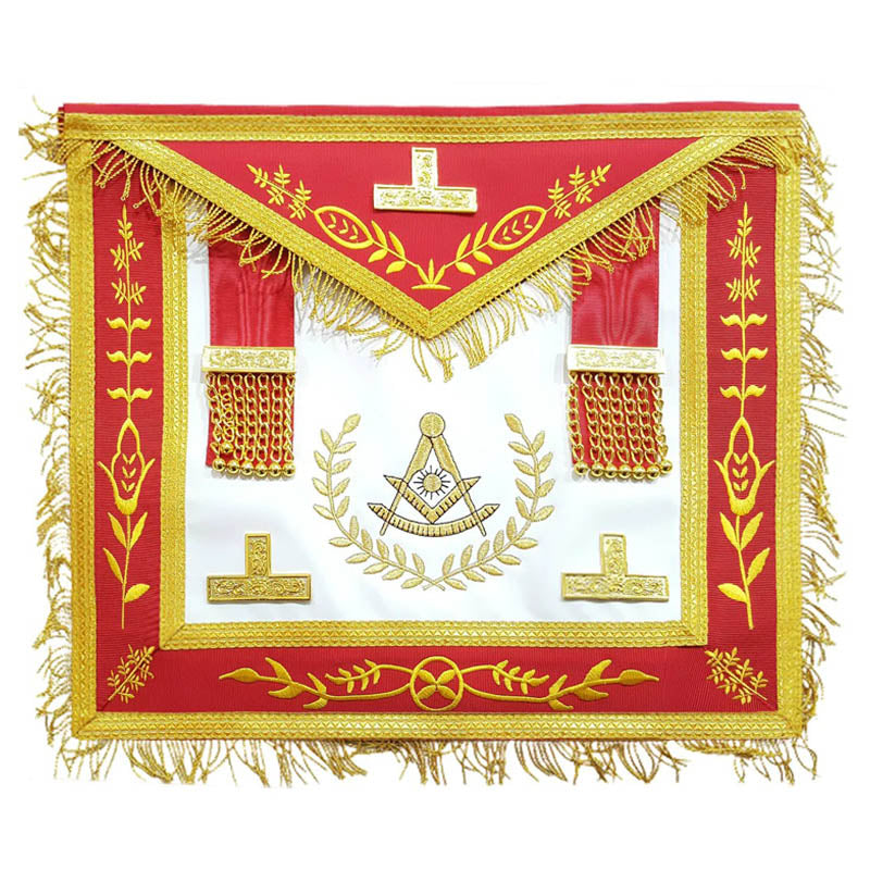 Blue Lodge Past Master Apron Red – Machine Embroidered