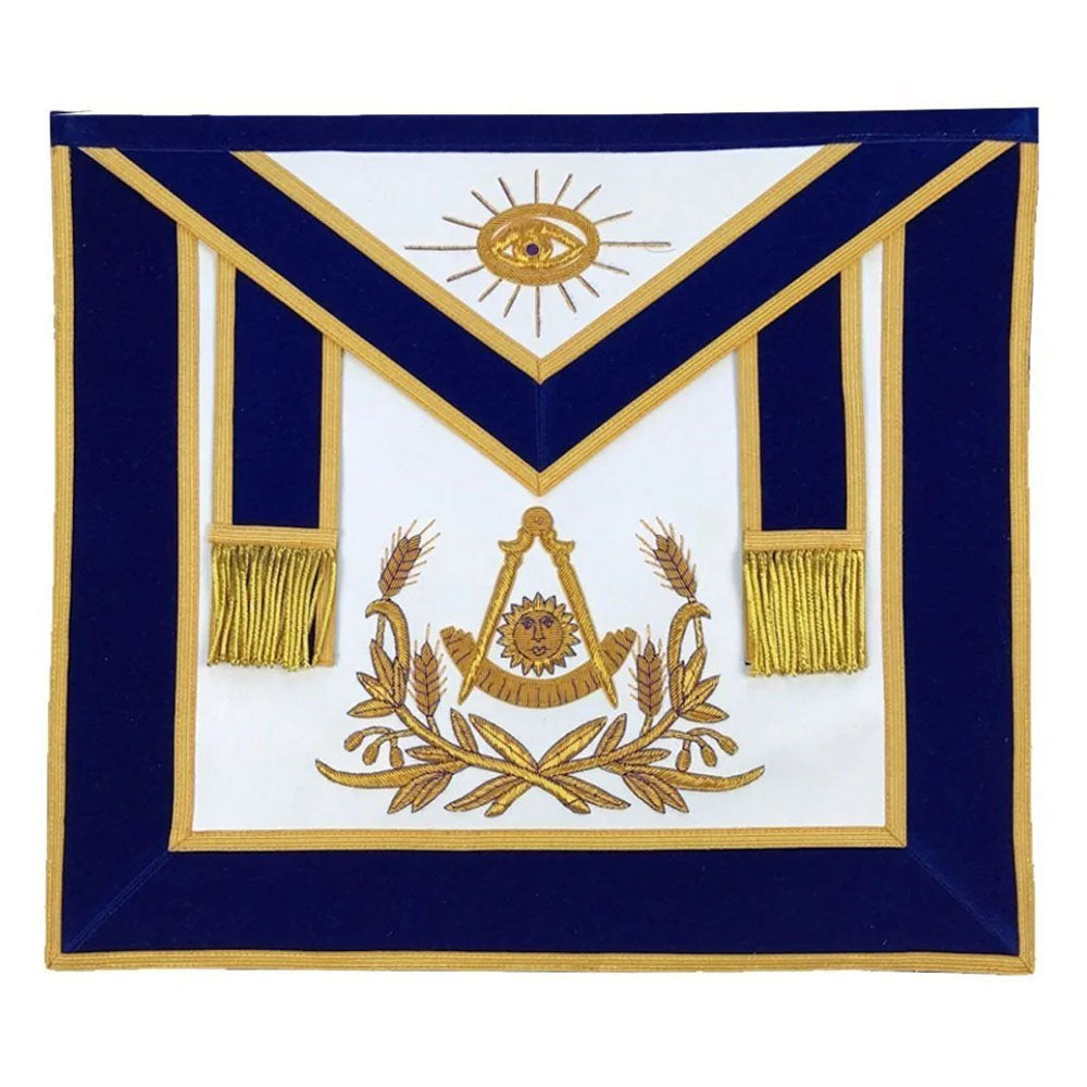 Past Master Apron With Emblem – Hand Embroidered