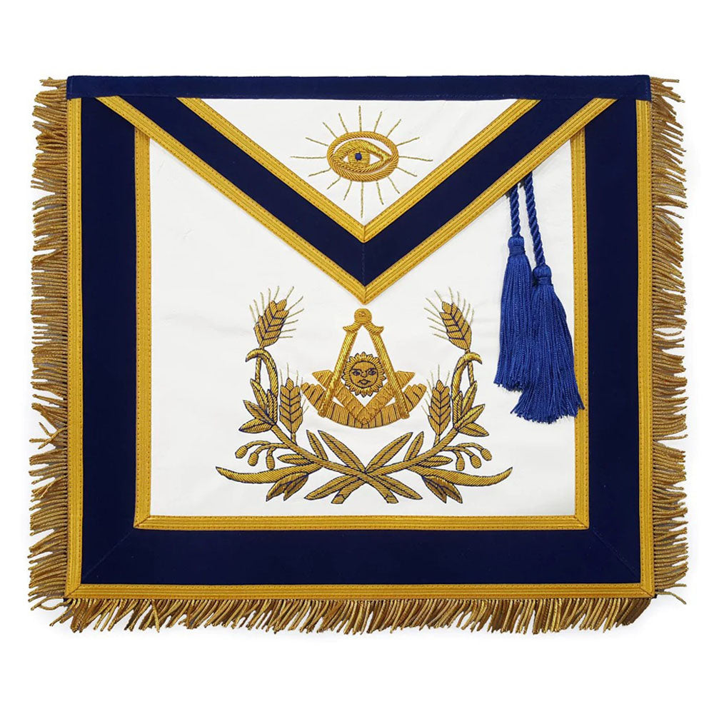 Past Master Apron With Gold Emblem – Hand Embroidered