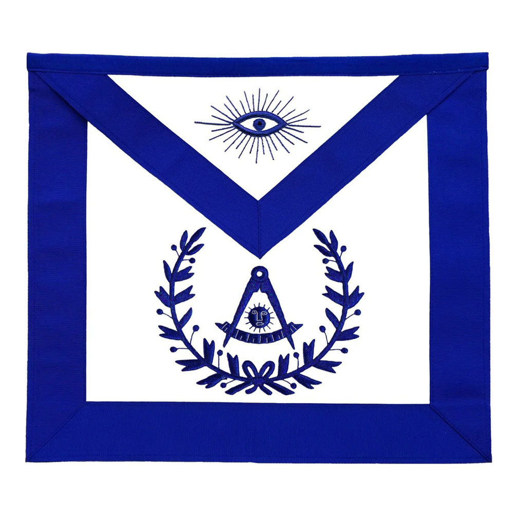 Past Master Emblem Apron Leather Blue – Silk Thread