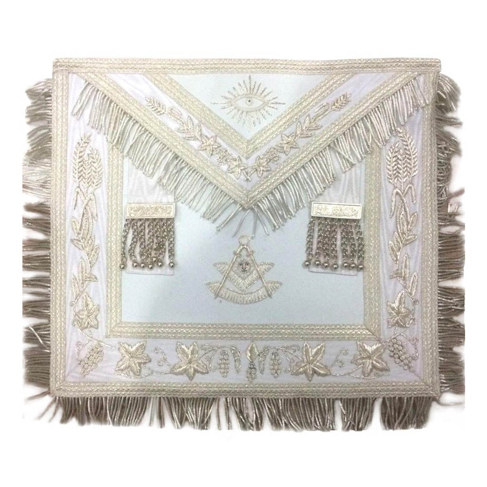 Past Master Grand Lodge Apron White – Hand Embroidered