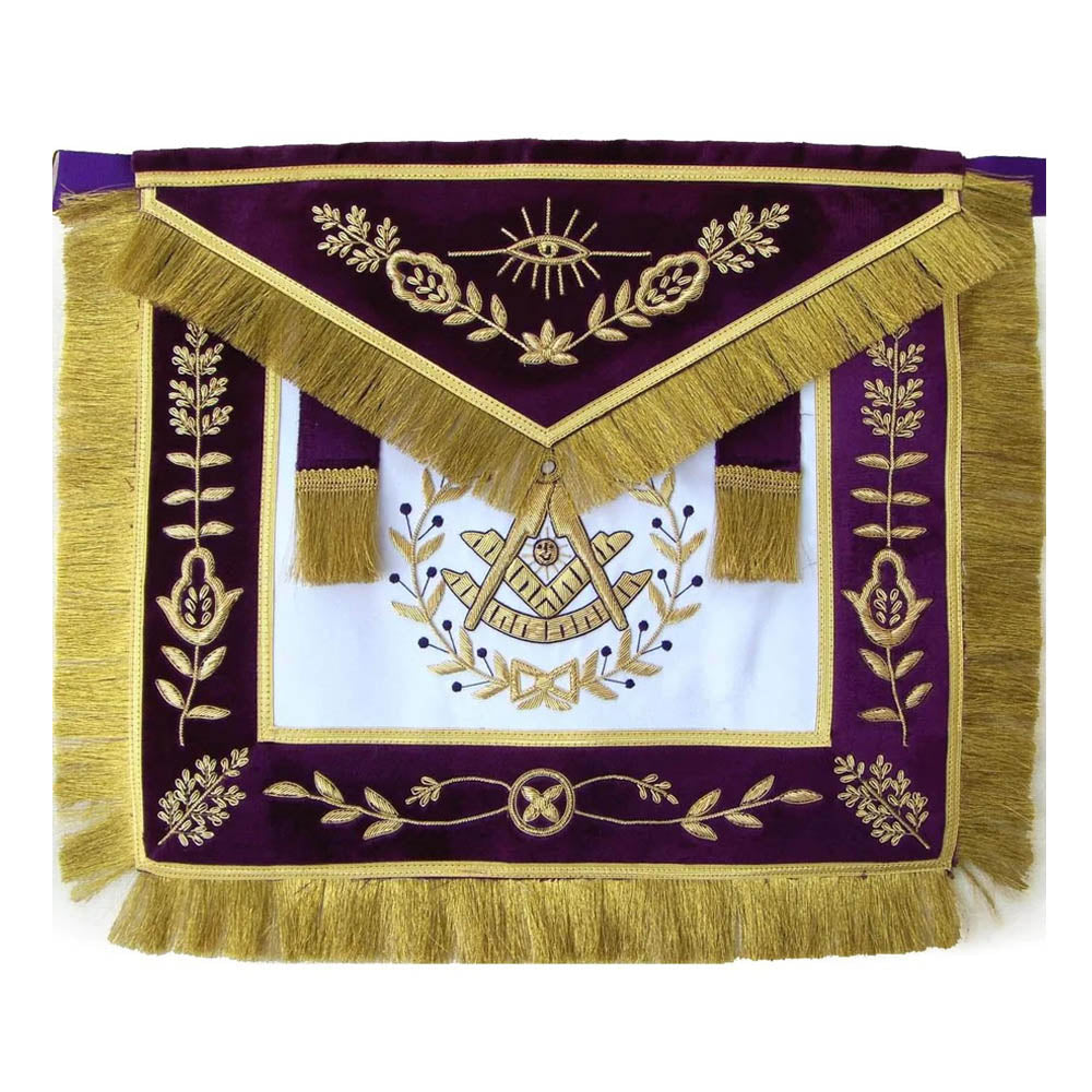 Past Master Grand Lodge Apron Gold – Hand Embroidered