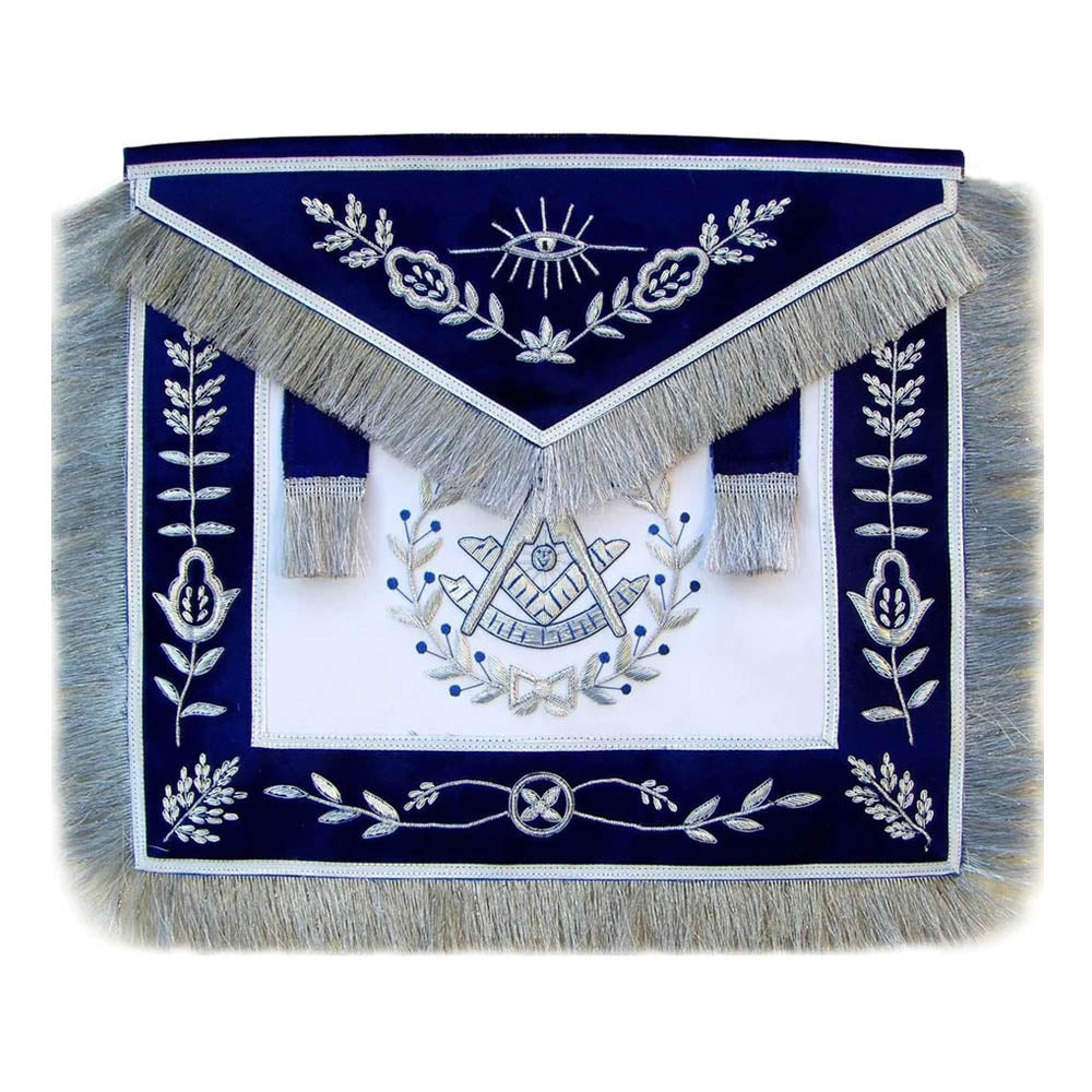 Past Master Grand Lodge Apron Silver – Hand Embroidered