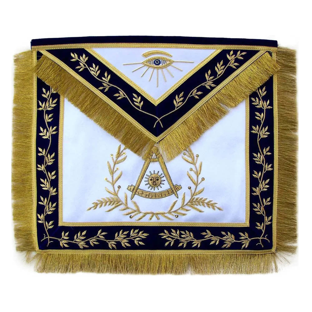 Past Master Lambskin Apron Gold – Hand Embroidered