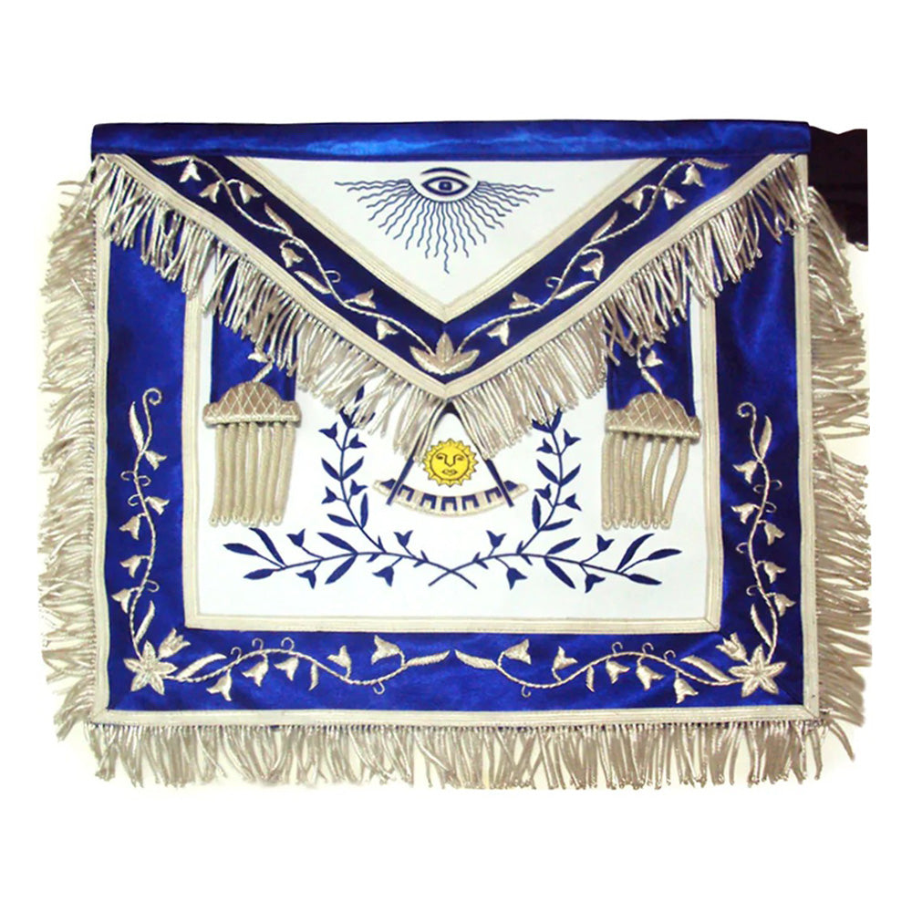 Past Master Lambskin Apron Royal Blue – Hand Embroidered