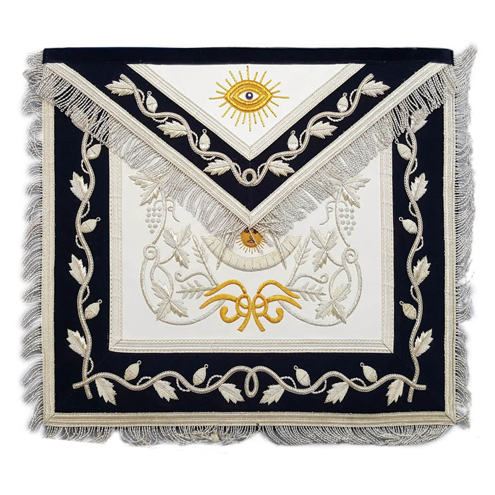 Past Master Lambskin Apron Silver – Hand Embroidered