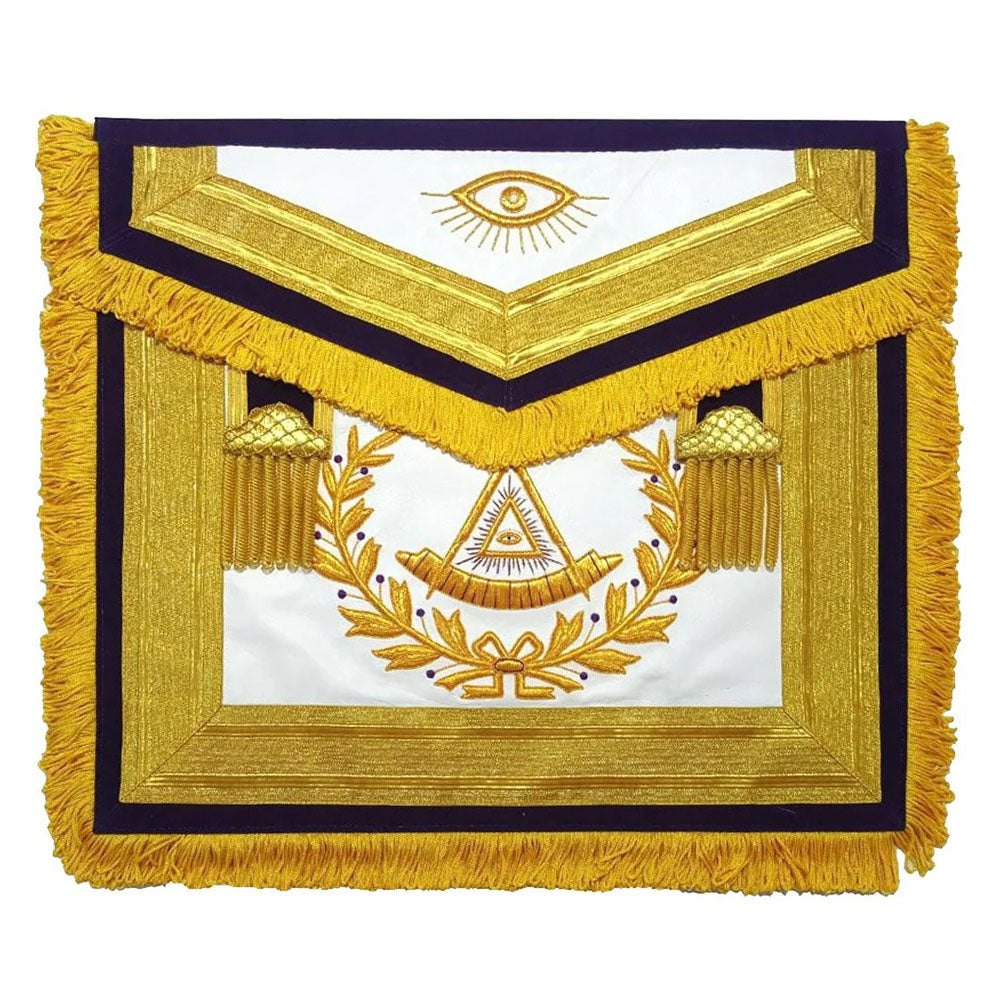 Past Master Leather Apron Gold Emblem – Hand Embroidered