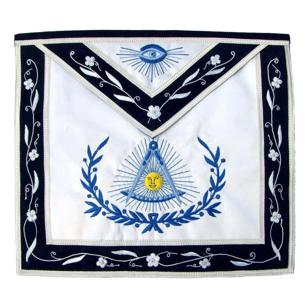 Past Master Leather Apron Navy Emblem – Silk Thread