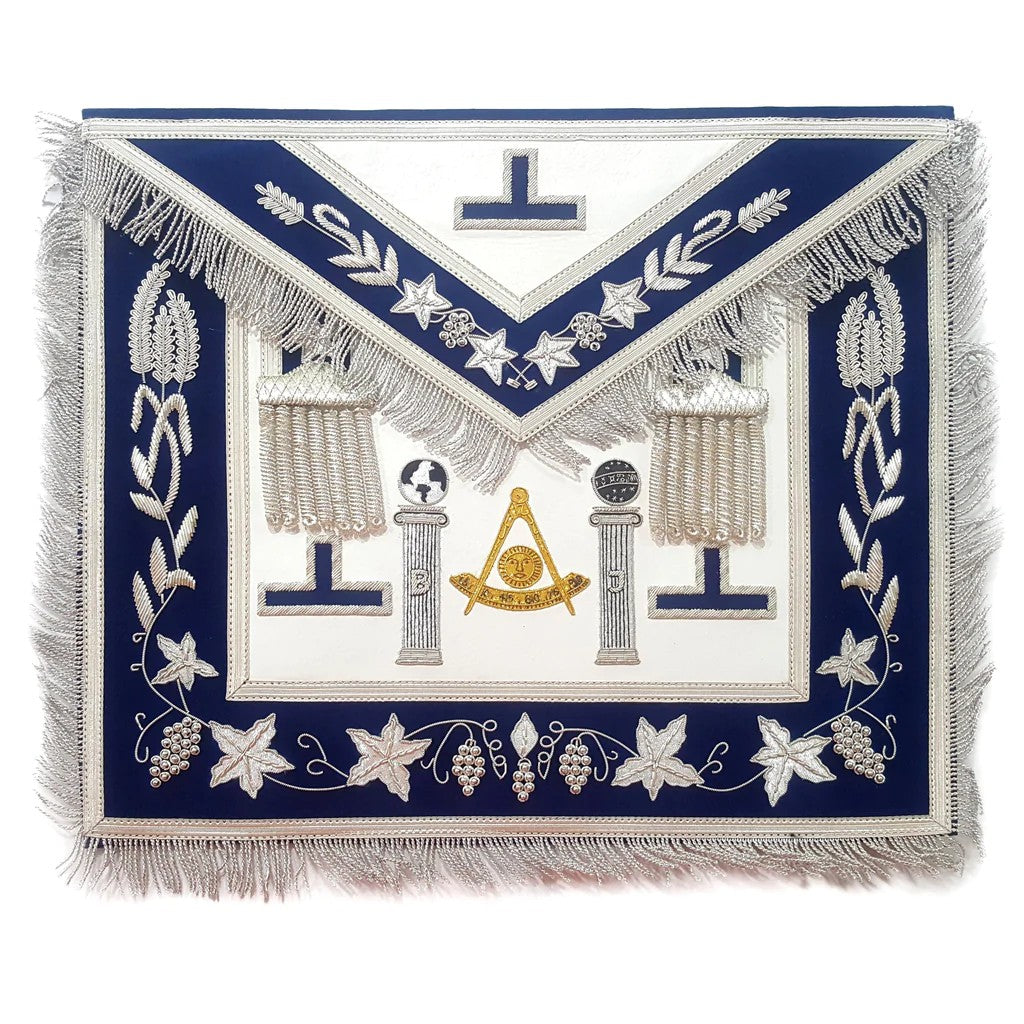 Past Master Lodge Apron Blue – Hand Embroidered