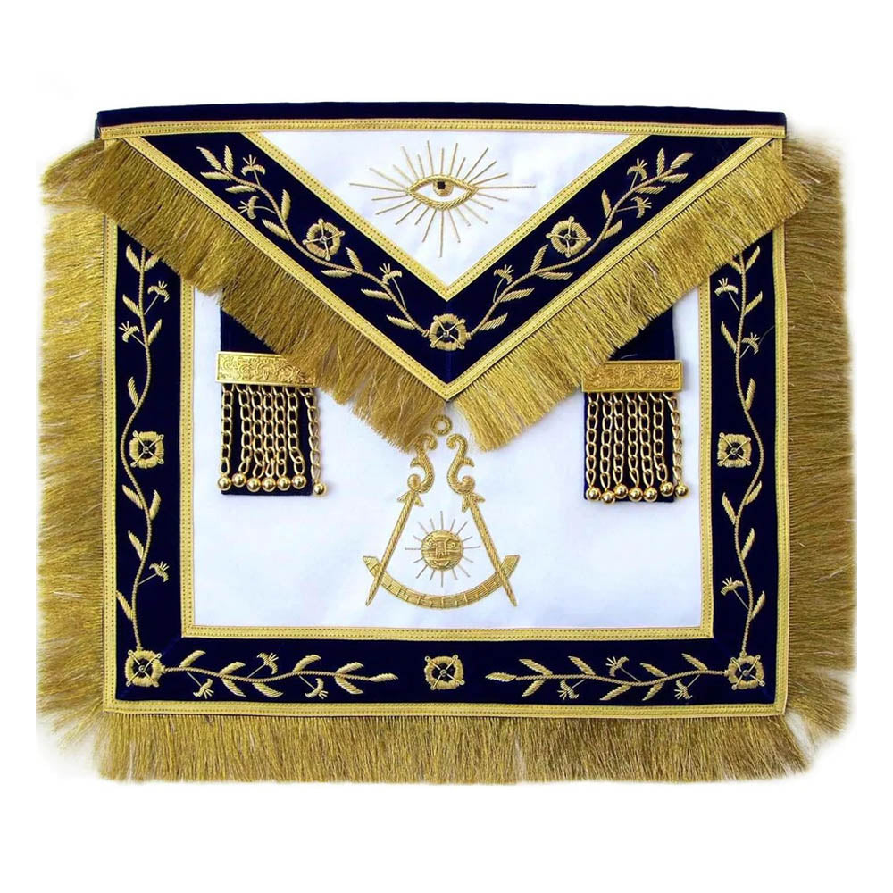 Past Master Lodge Apron Gold – Hand Embroidered