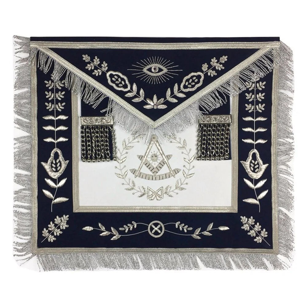 Past Master Navy Velvet Apron – Hand Embroidered