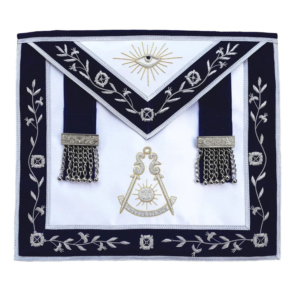 Past Master Velvet Apron With Emblem – Hand Embroidered